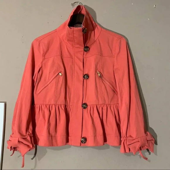 𝅺RED VALENTINO JACKET BOW COTTON BUTTONS - Picture 1 of 10